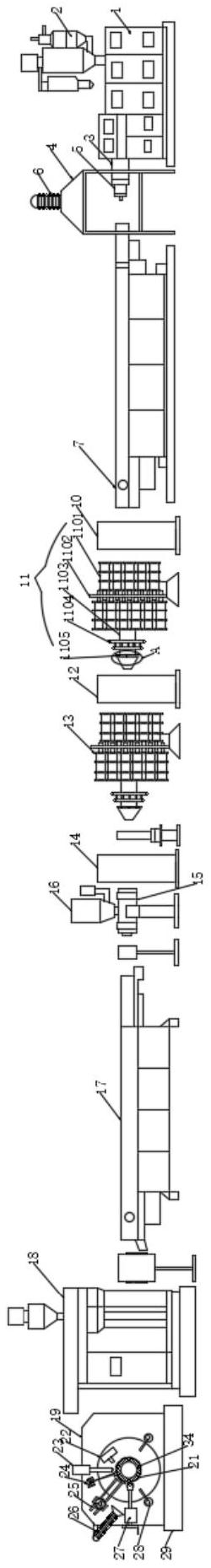 一種熱塑玻纖復(fù)合材料中空壁纏繞管道生產(chǎn)設(shè)備