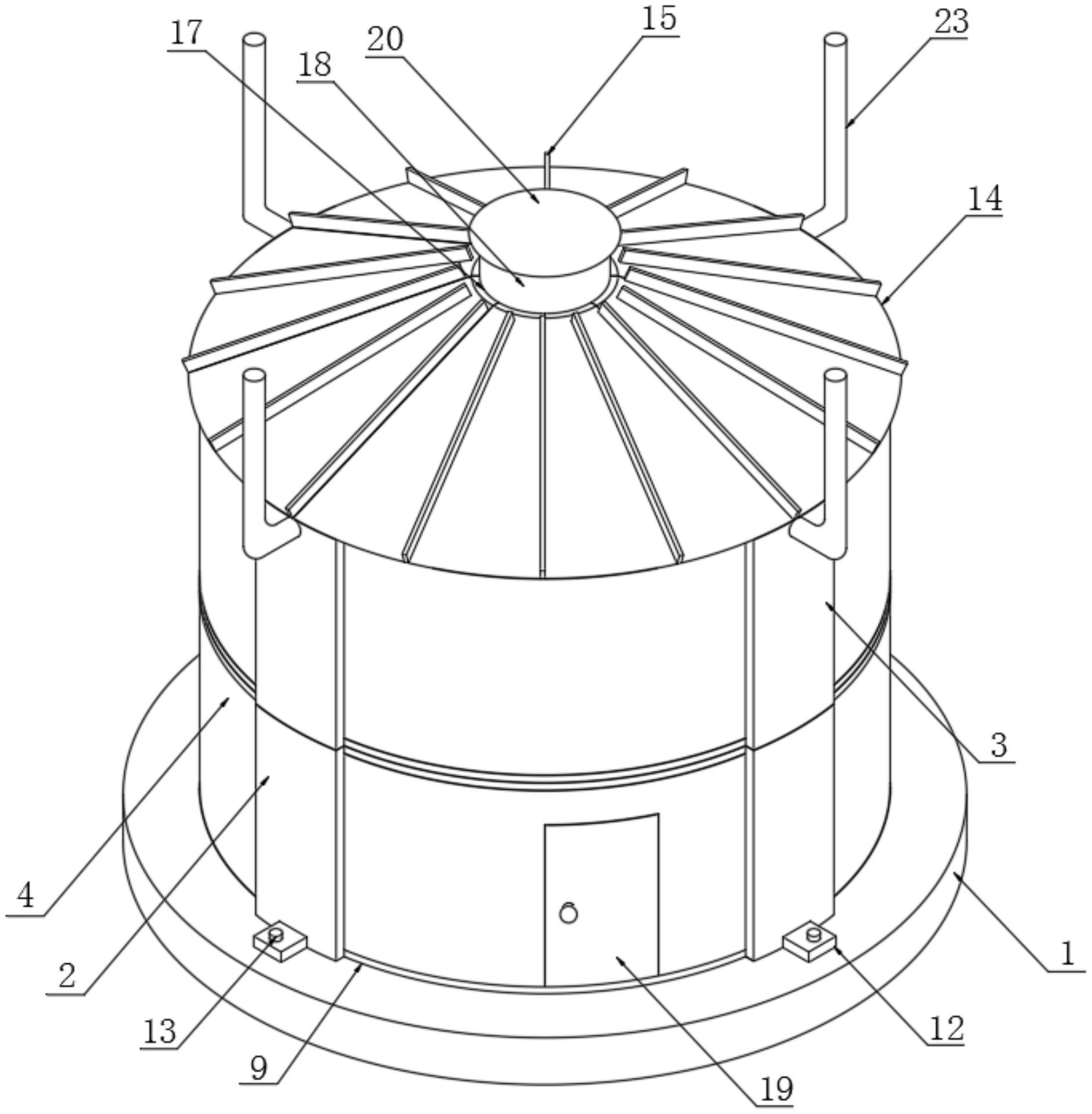 一種圓形玻璃鋼拼裝式保溫基站房