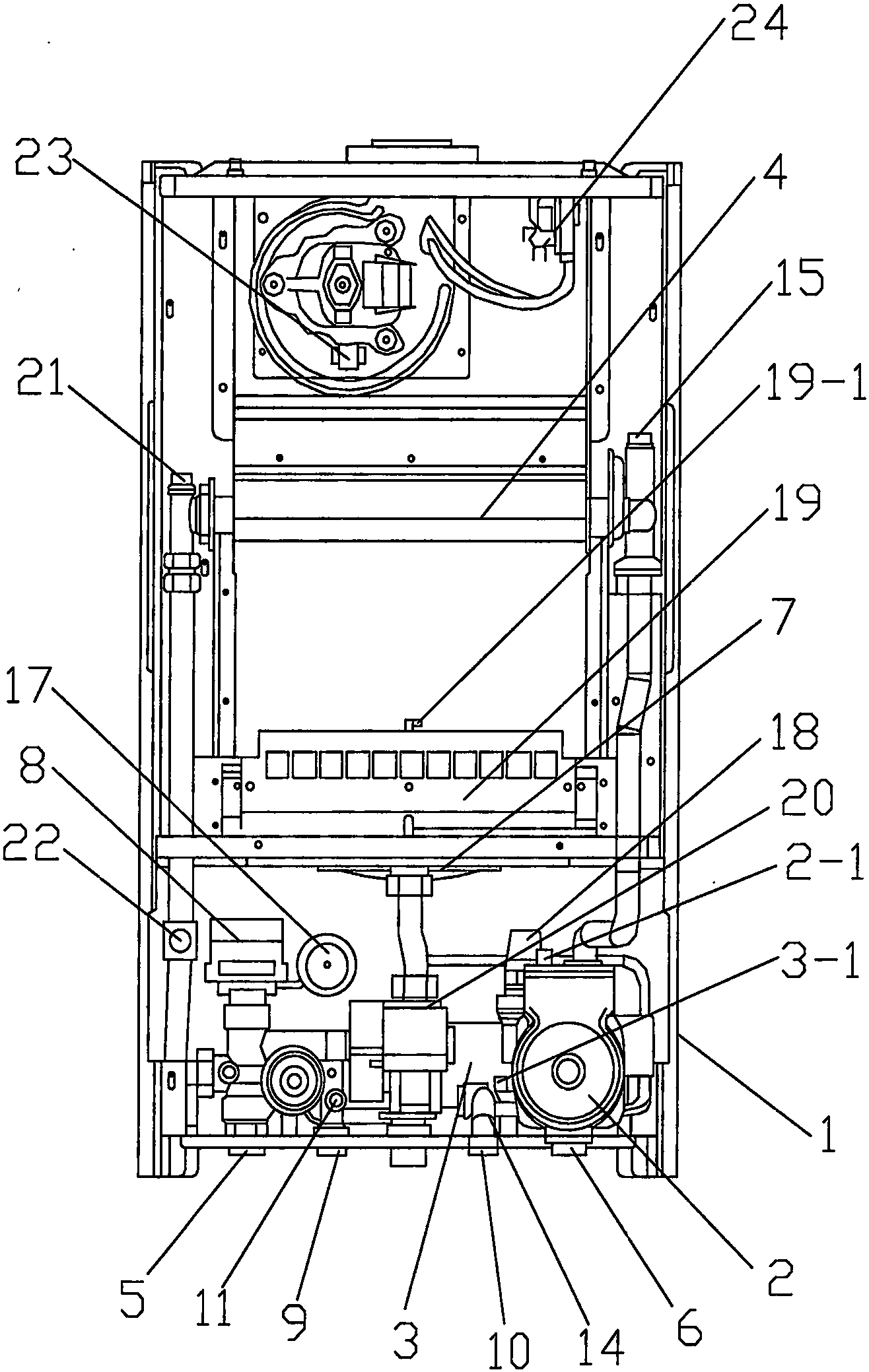 一種板換式燃?xì)獠膳療崴疇t