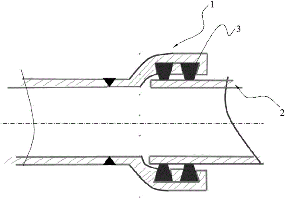 一種大口徑涂塑鋼管柔性承插快速連接頭