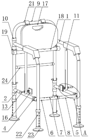 一種可調(diào)節(jié)折疊式馬桶扶手