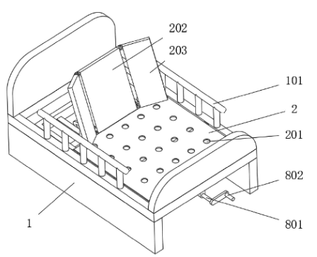 一種背部減壓防側(cè)滑多功能護(hù)理床