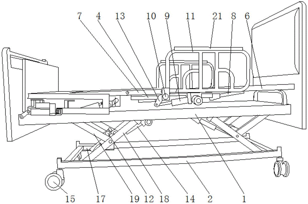 一種具有電動升降護欄的多功能護理床