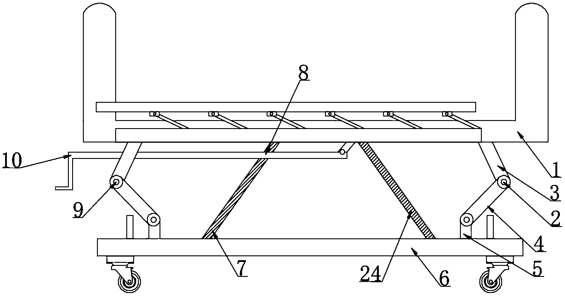 一種新型手動(dòng)升降床