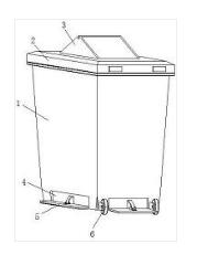 一種應(yīng)用于不平地面的環(huán)衛(wèi)公共垃圾桶及方法