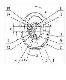 齒圈偏心旋轉無級變速法
